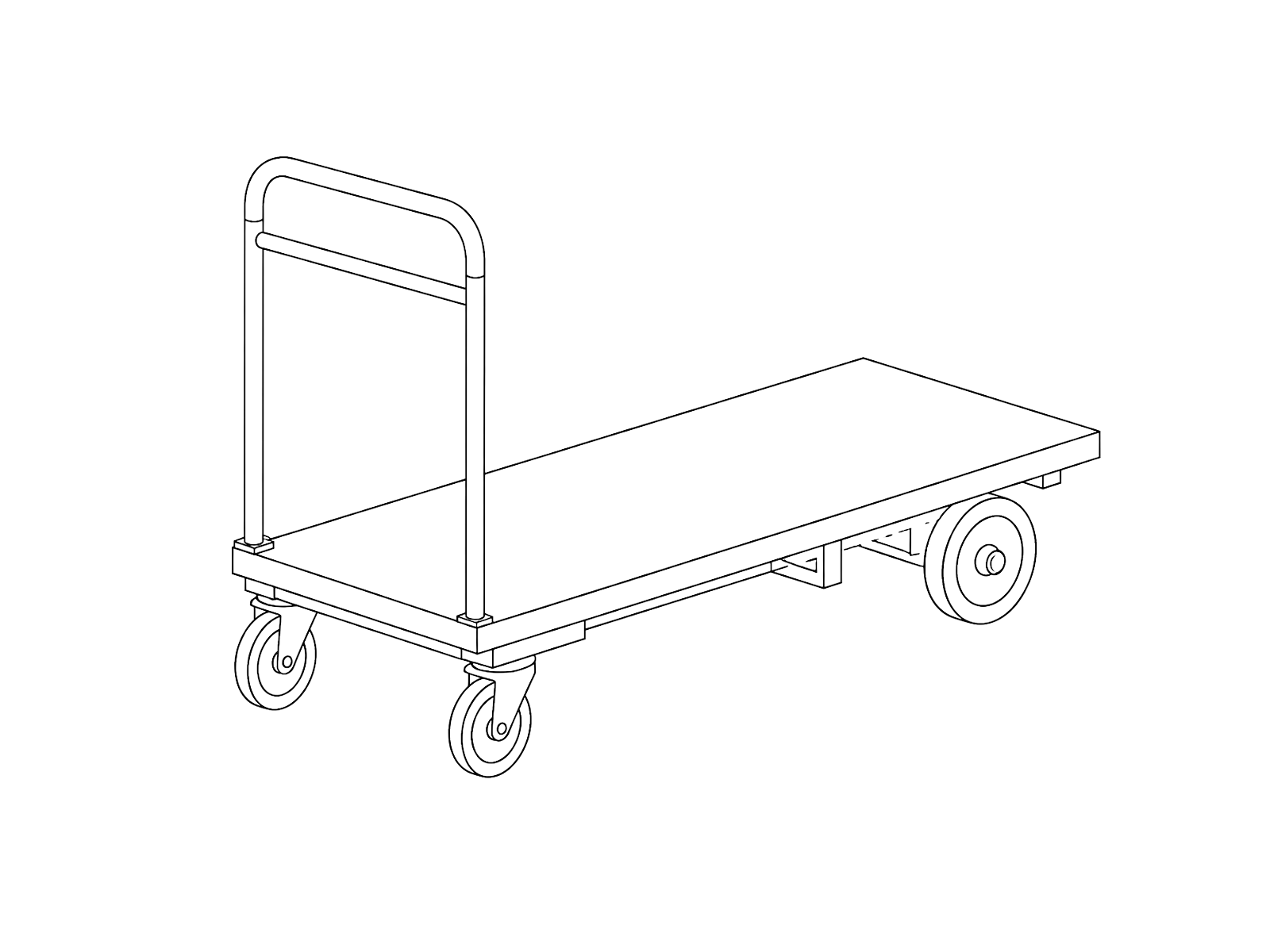 Line drawing of a platform truck